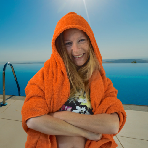 orange hooded towel for adults